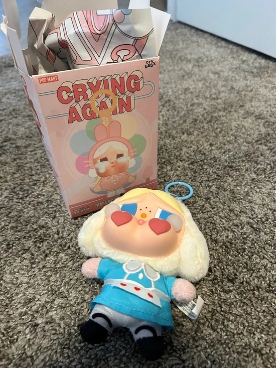 Popmart CryBaby Crying Again Plush Keychain - Picture 2 of 4